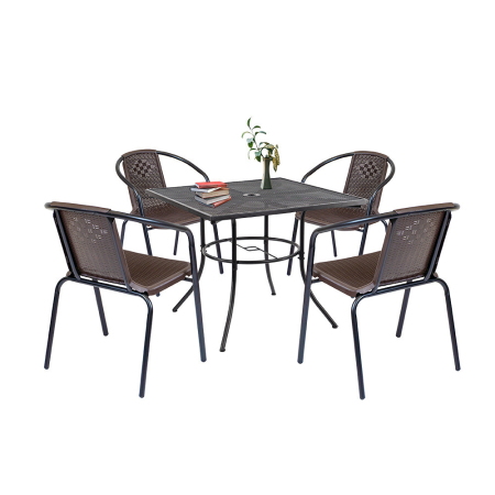 Produse temporar indisponibile - Leziter Set mobilier de grădină Kendra 4+1 maro