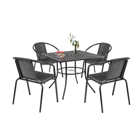 Produse temporar indisponibile - Leziter Set mobilier de grădină Kendra 4+1 negru