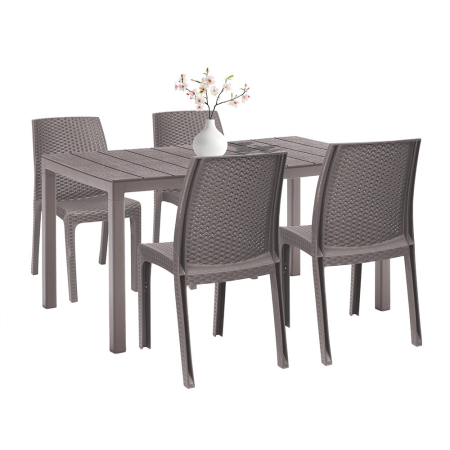 Produse temporar indisponibile - Leziter Set mobilier de grădină Laos 4+1 cappuccino
