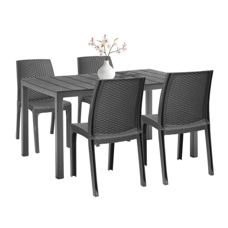 Produse temporar indisponibile - Leziter Set mobilier de grădină Laos 4+1, grafit