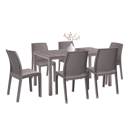 Produse temporar indisponibile - Leziter Set mobilier de grădină Laos 6+1 cappuccino