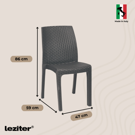 Leziter Set mobilier de grădină Laos 6+1, grafit [2]