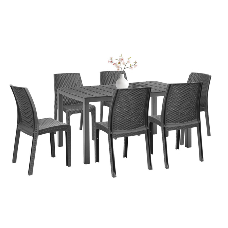 Produse temporar indisponibile - Leziter Set mobilier de grădină Laos 6+1, grafit