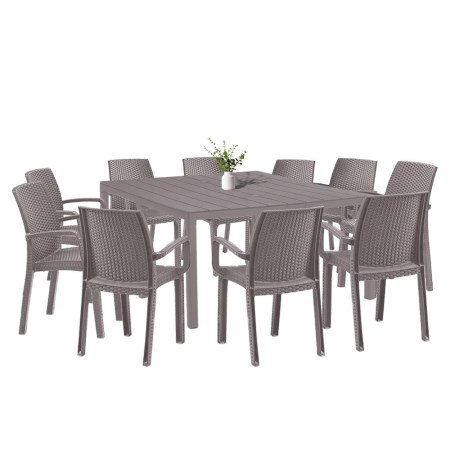 Produse temporar indisponibile - Leziter Set mobilier de gradina Letta 10+1 cappuccino