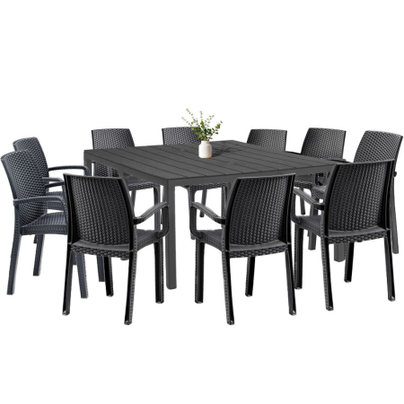 Produse temporar indisponibile - Leziter Set mobilier de grădină Letta 10+1, grafit