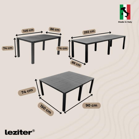 Leziter Set mobilier de grădină Letta 10+1, grafit [1]