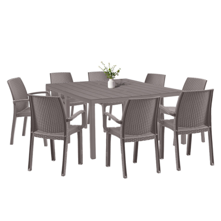 Produse temporar indisponibile - Leziter Set mobilier de gradina Letta 8+1 cappuccino