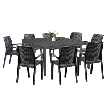 Produse temporar indisponibile - Leziter Set mobilier de grădină Letta 8+1, grafit