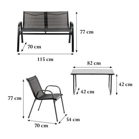 Leziter Set mobilier de grădină Lorca 4 în 1 [2]