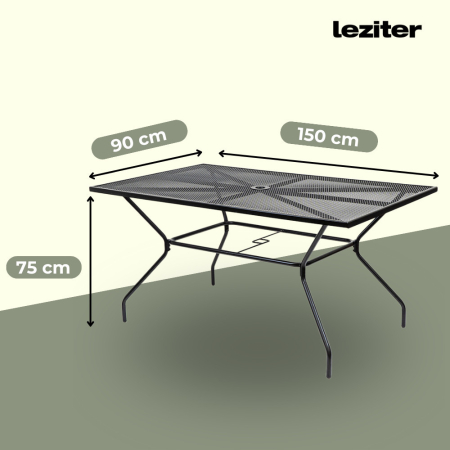 Leziter Set mobilier de grădină Madison 4+1 negru [2]