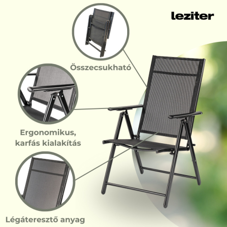 Leziter Set mobilier de grădină Madison 6+1 negru [3]