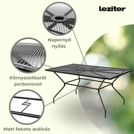 Leziter Set mobilier de grădină Madison 6+1 negru [4]