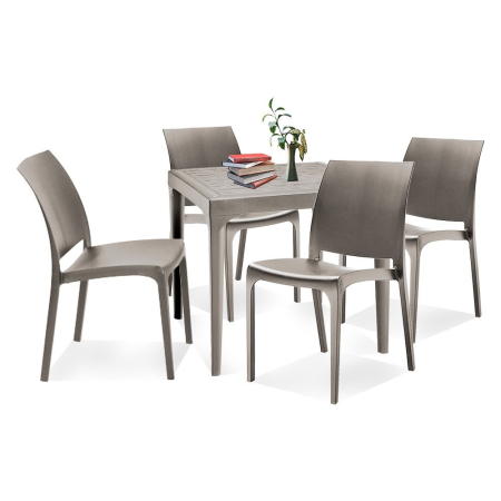Produse temporar indisponibile - Leziter Set mobilier de grădină Malara 4+1, culoare cappuccino