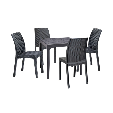 Produse temporar indisponibile - Leziter Set mobilier de grădină Malinda 4+1, grafit