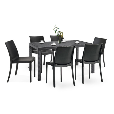 Produse temporar indisponibile - Leziter Set mobilier de grădină Matera 6+1, grafit