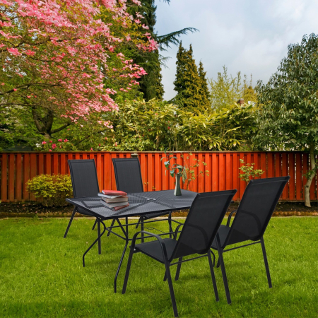 Leziter Set mobilier de grădină Melcom 4+1 negru [1]