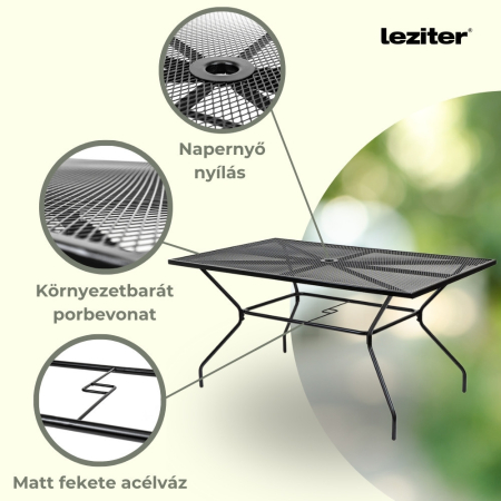 Leziter Set mobilier de grădină Melfi 4+1 negru [4]