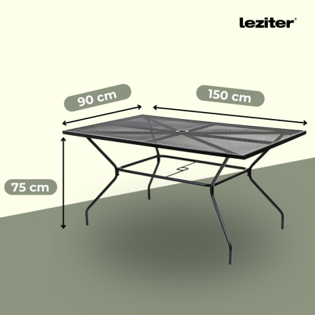 Leziter Set mobilier de grădină Melfi 4+1 negru [2]