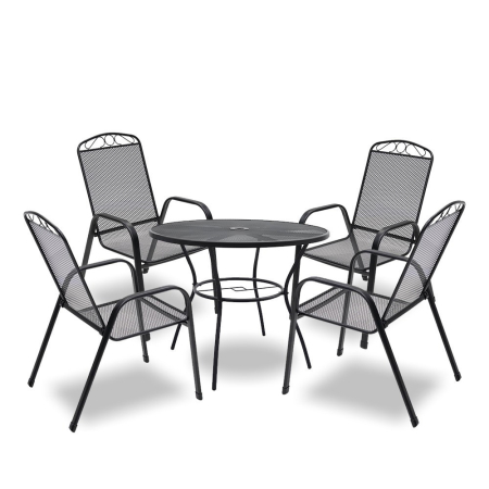 Leziter Set mobilier de grădină Melko 4+1 negru [1]