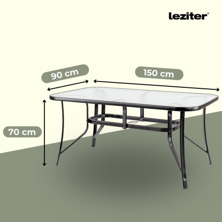 Leziter Set mobilier de grădină Millo 6+1 negru [2]