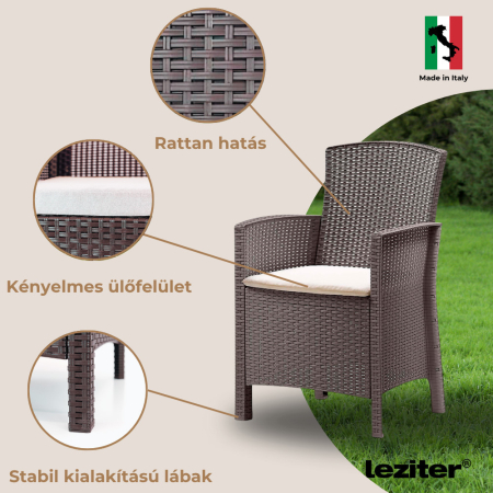 Leziter Set mobilier de grădină Molly 4+1, culoare cappuccino [3]