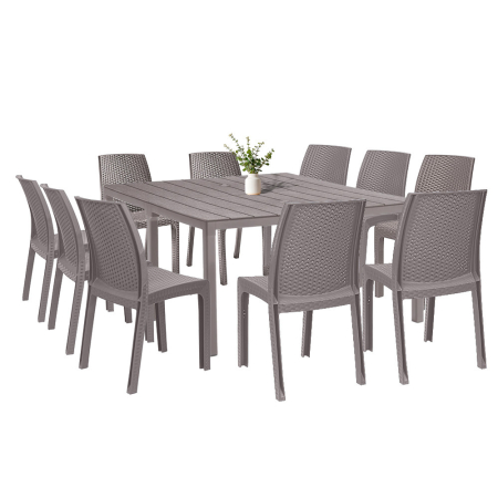 Produse temporar indisponibile - Leziter Set mobilier de grădină Monza 10+1 cappuccino
