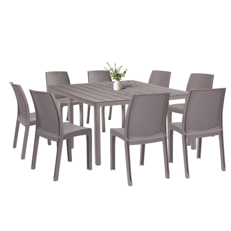 Produse temporar indisponibile - Leziter Set mobilier de grădină Monza 8+1 cappuccino