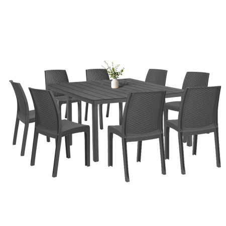Produse temporar indisponibile - Leziter Set mobilier de grădină Monza 8+1, grafit