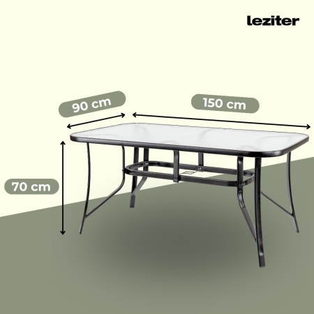 Leziter Set mobilier de grădină Nadin 4+1 negru [2]