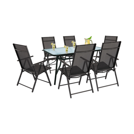 Produse temporar indisponibile - Leziter Set mobilier de grădină Nadin 6+1 negru