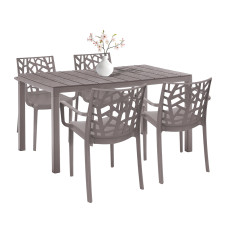 Produse temporar indisponibile - Leziter Set mobilier de grădină Nassau 4+1 cappuccino