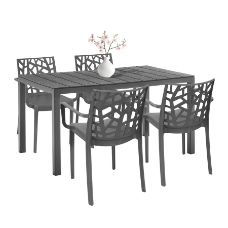 Produse temporar indisponibile - Leziter Set mobilier de grădină Nassau 4+1, grafit