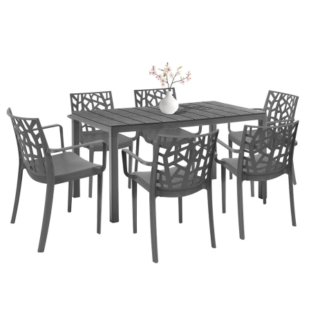 Produse temporar indisponibile - Leziter Set mobilier de grădină Nassau 6+1, grafit