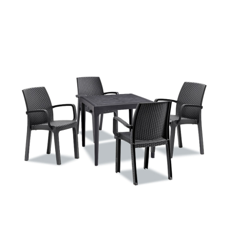 Produse temporar indisponibile - Leziter Set mobilier de grădină Natale 4+1, grafit