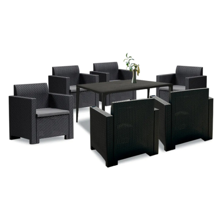 Produse temporar indisponibile - Leziter Set mobilier de grădină Nero III cu 6 locuri