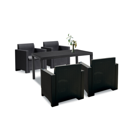 Grădină - Leziter Set mobilier de grădină Nero IV cu 4 locuri