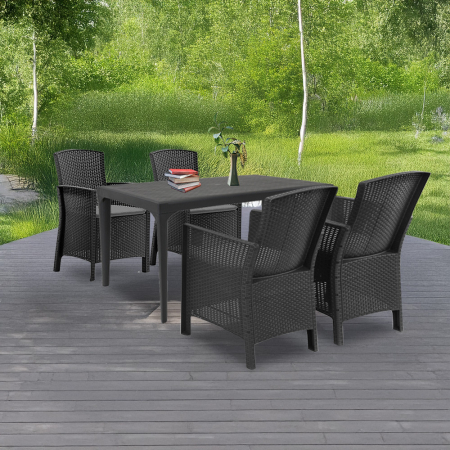 Leziter Set mobilier de grădină Odima 4+1, grafit [1]