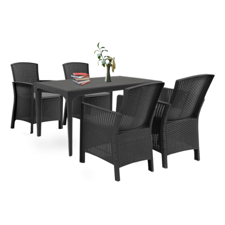 Produse temporar indisponibile - Leziter Set mobilier de grădină Odima 4+1, grafit