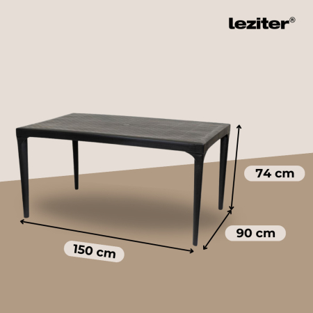 Leziter Set mobilier de grădină Odima 6+1, grafit [2]