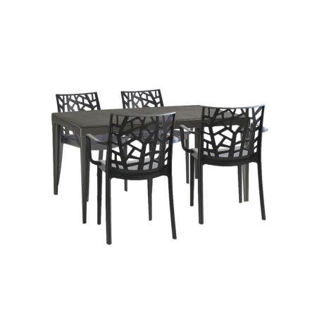 Produse temporar indisponibile - Leziter Set mobilier de grădină Odini 4+1 cotiere grafit