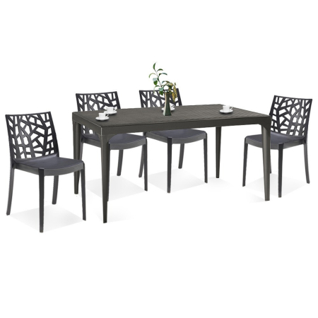 Produse temporar indisponibile - Leziter Set mobilier de grădină Odini 4+1, grafit