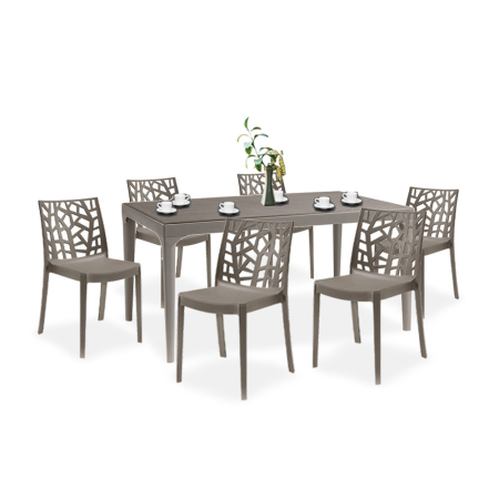 Produse temporar indisponibile - Leziter Set mobilier de grădină Odini 6+1 cappuccino