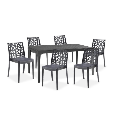 Leziter Set mobilier de grădină Odini 6+1, grafit [1]