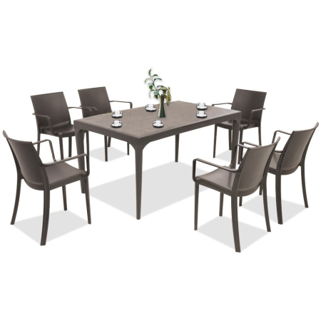 Produse temporar indisponibile - Leziter Set mobilier de gradina Pelosa 6+1 cappuccino