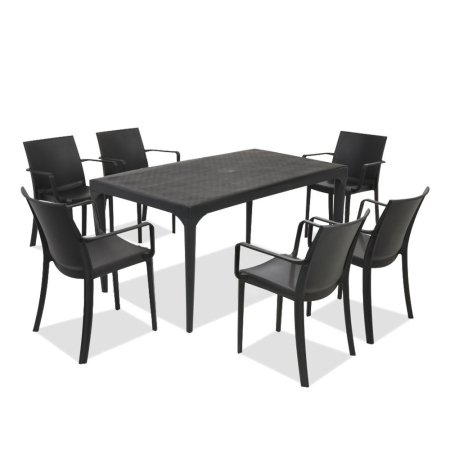Leziter Set mobilier de grădină Pelosa 6+1, grafit [1]