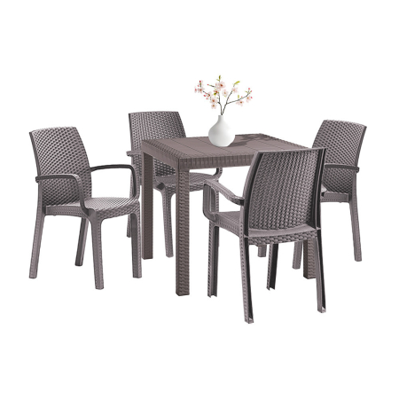 Produse temporar indisponibile - Leziter Set mobilier de grădină Petri 4+1 cappuccino