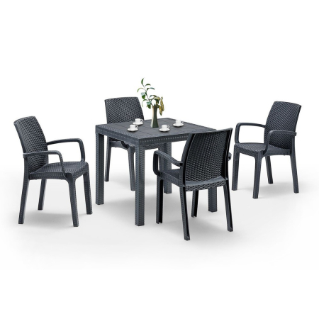 Produse temporar indisponibile - Leziter Set mobilier de grădină Petri 4+1, grafit