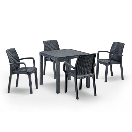 Leziter Set mobilier de grădină Petri 4+1, grafit [1]