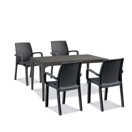 Leziter Set mobilier de grădină Prato 4+1, grafit [1]