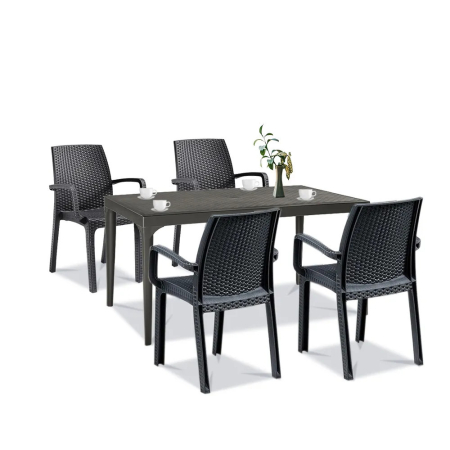 Produse temporar indisponibile - Leziter Set mobilier de grădină Prato 4+1, grafit